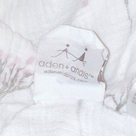 Aden + Anais Birds On Floral Branches Muslin Swaddle Wrap Baby Blanket 44" X 46" - Picture 4 of 4